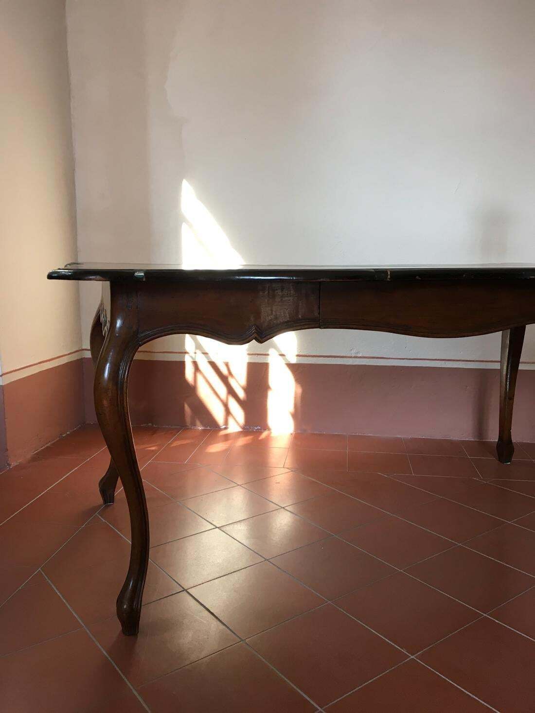 11898.0 Italy 18th Century  Baroque Walnut Organic Shape Table Desk photo