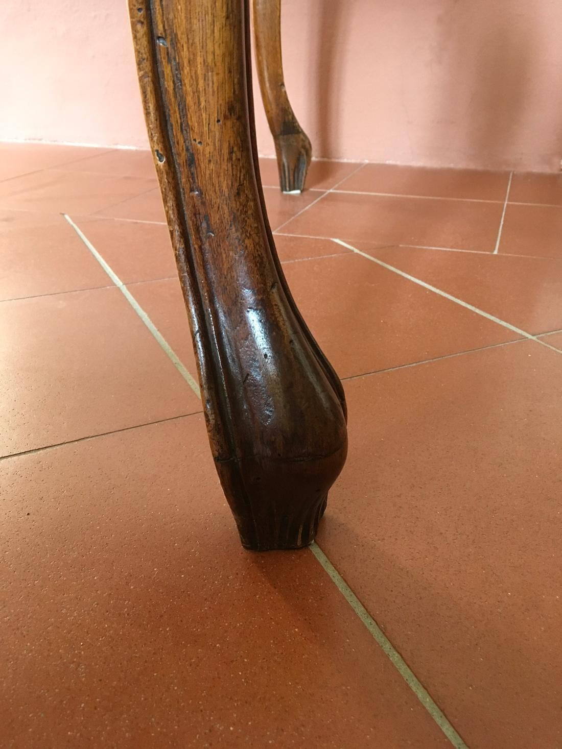 photo vinterior Italy 18th Century  Baroque Walnut Organic Shape Table Desk