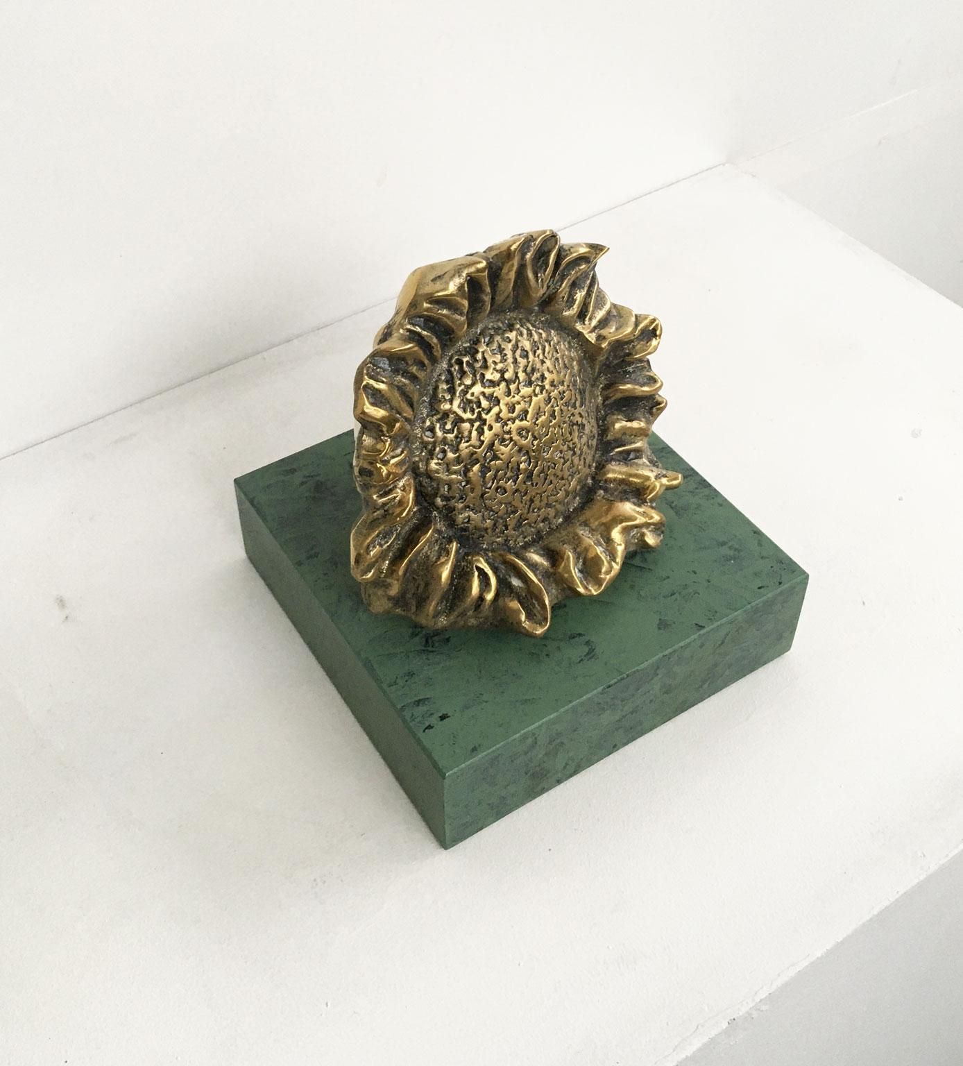 1986 Italy Bronze Abstract Sculpture Patrizia Guerresi Girasole Sunflower photo Art
