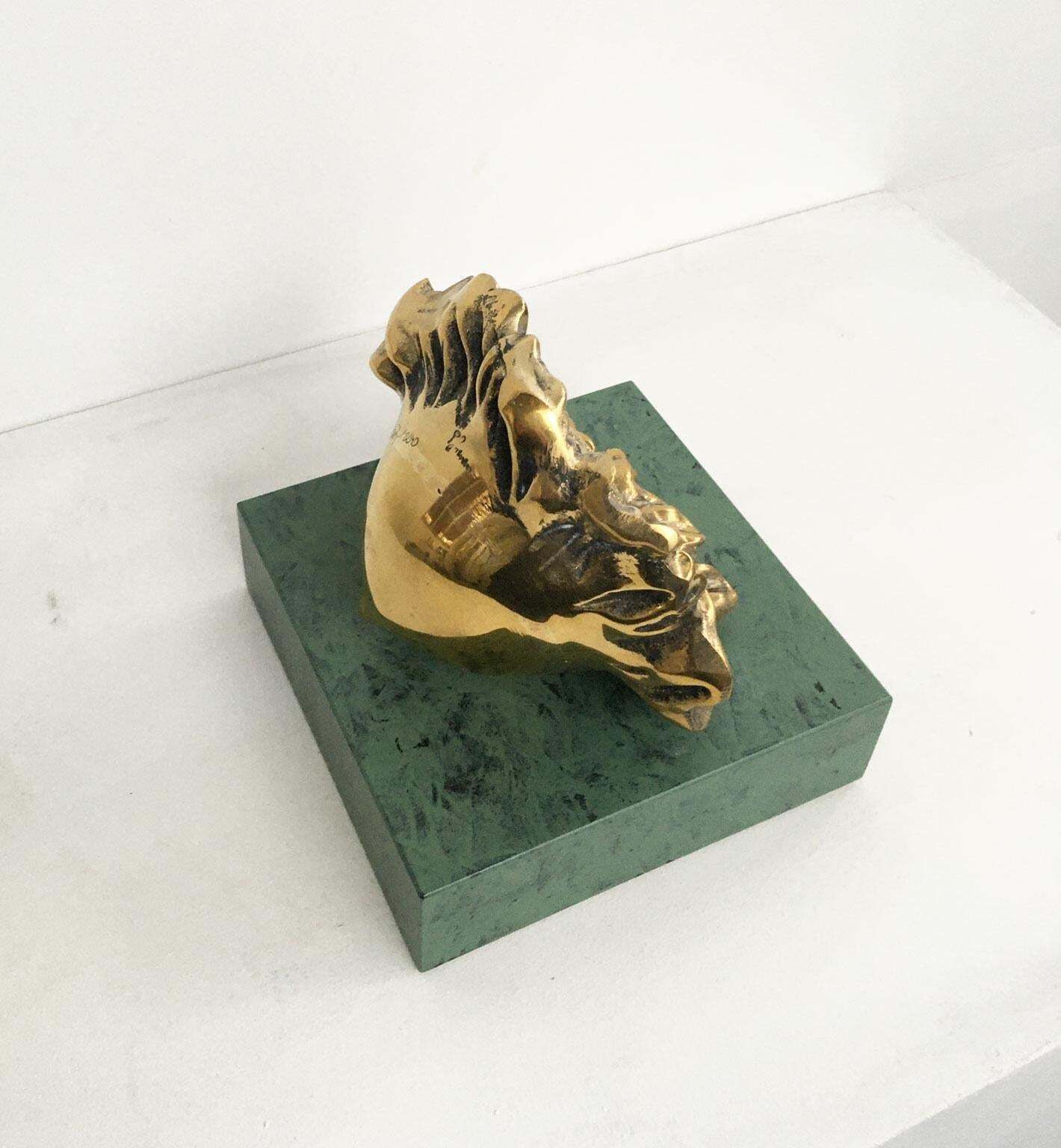 1986 Italy Bronze Abstract Sculpture Patrizia Guerresi Girasole Sunflower photo buy