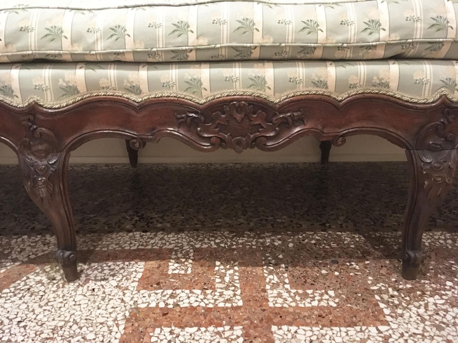 Italy 18th Century Master Lombard Cabinetmakers Carved Walnut Bench photo Furniture