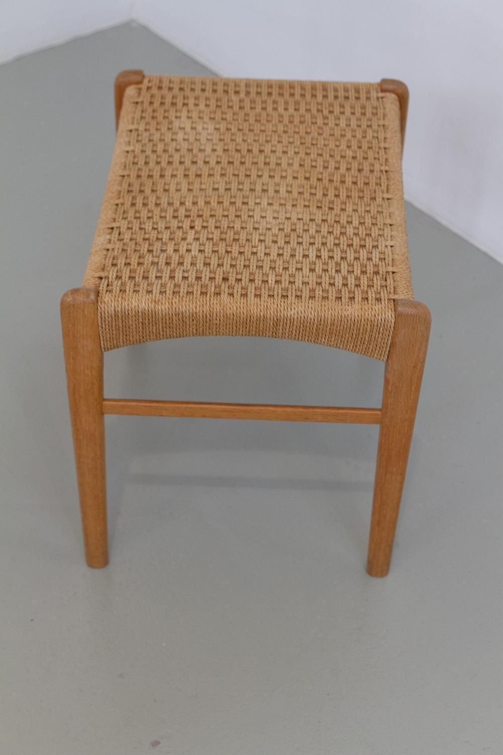 Danish Modern Oak Stool By Peder Kristensen For Glyngøre Stolefabrik, 1960s. photo for sale