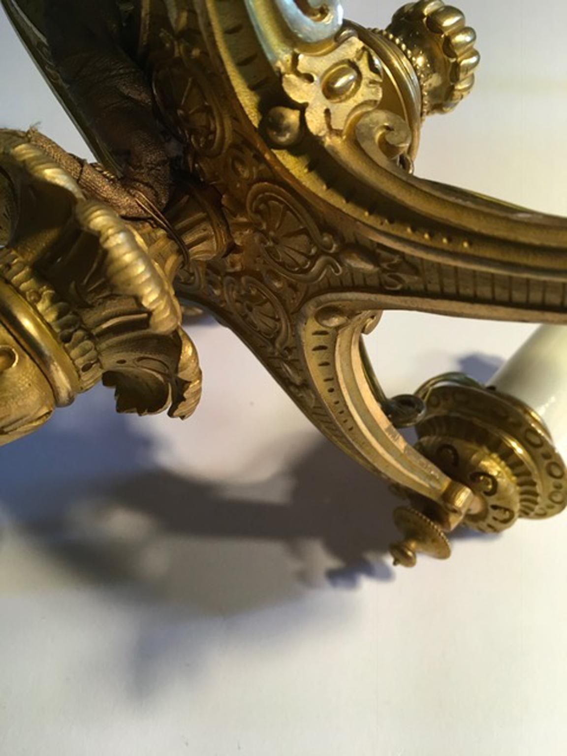 photo for sale Italy Mid 18th Century Empire Pair Brass Candle Holders