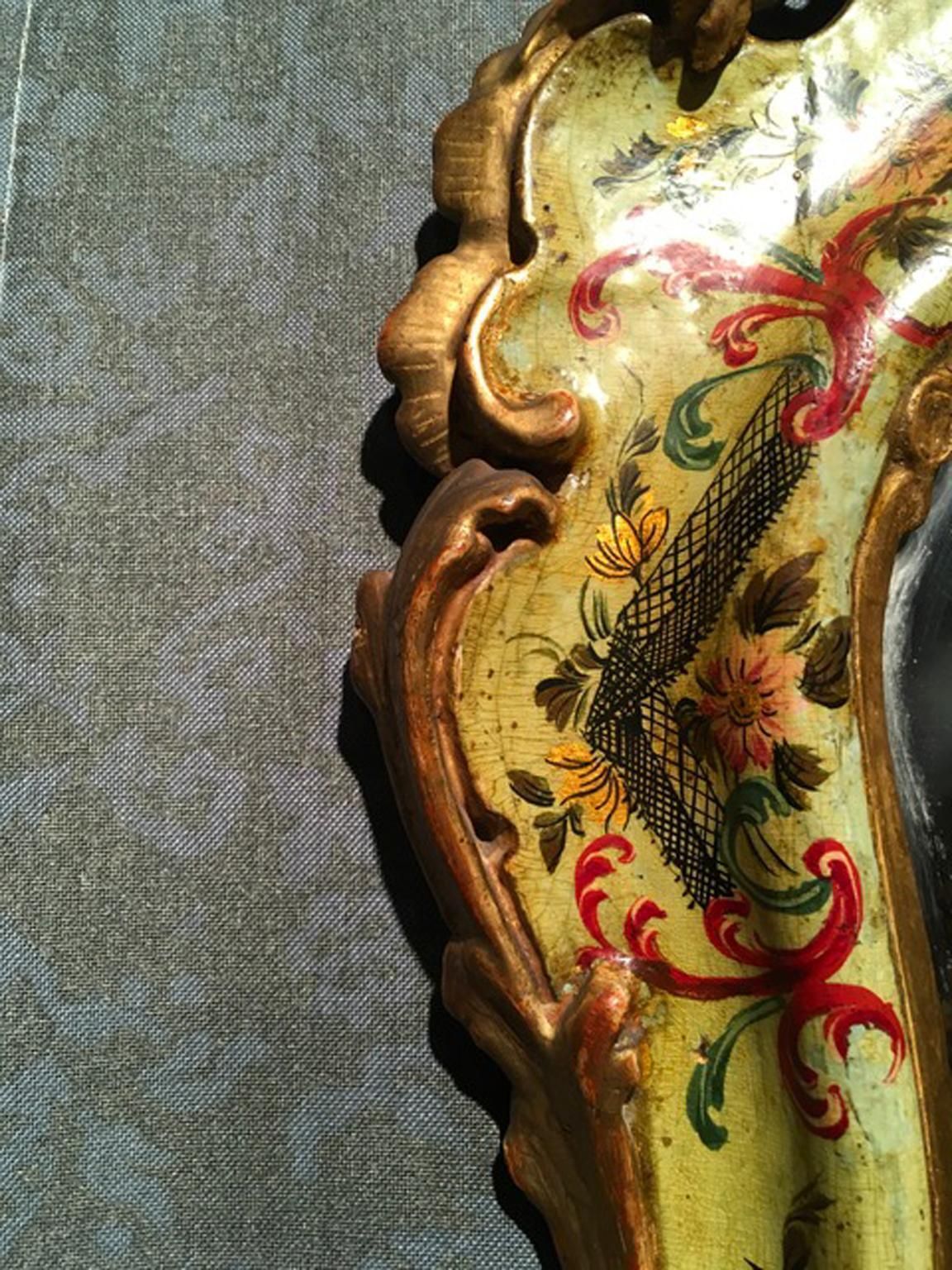 Venice Italy Mid 18th Century Light Green Baroque Lacquered Mercury Glass Mirror photo Home Decor