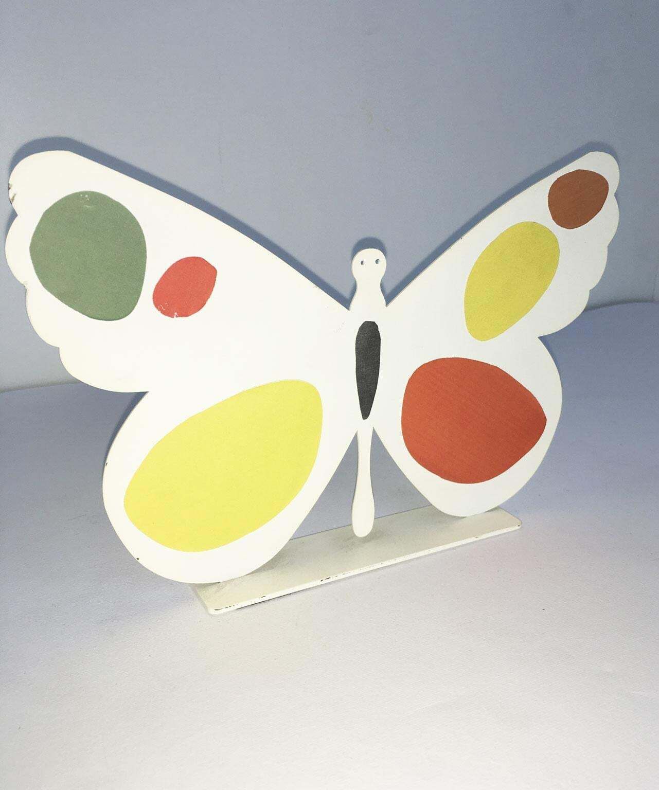 Italy, 1980, Bruno Chersicla Volavola White Painted Metal Sculpture Butterfly photo 272.0
