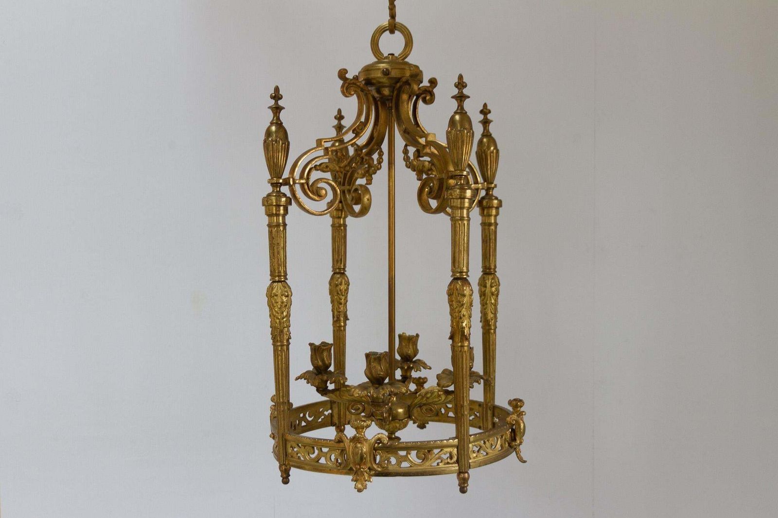 photo vintage Antique French Napoleon III Gilded Bronze Chandelier, 1850s