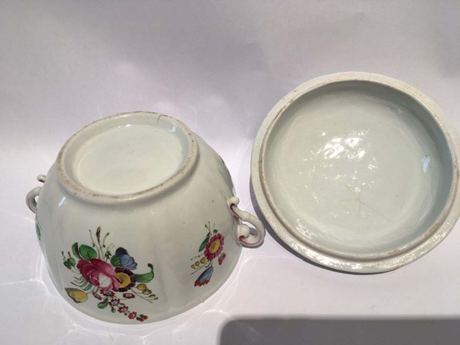 Italy 18th Century Richard Ginori Porcelain Covered Cup Or Sugar Bowl photo buy