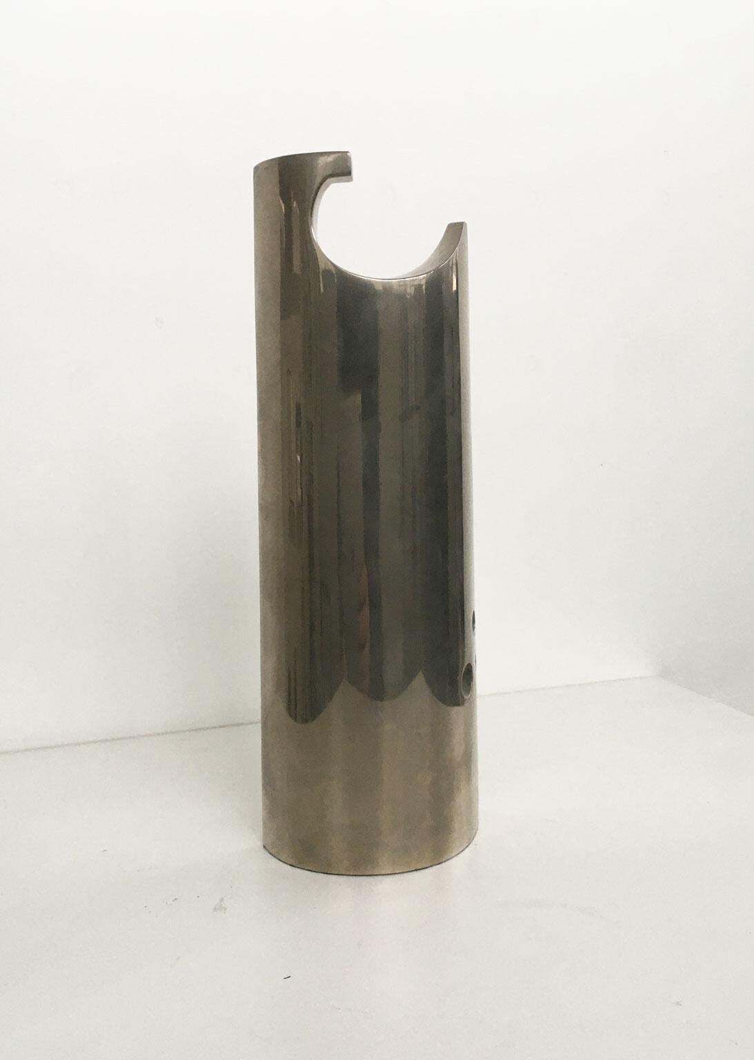 1980 Italy Bronze Nickel Plated Abstract Sculpture By Edmondo Cirillo Stele photo buy