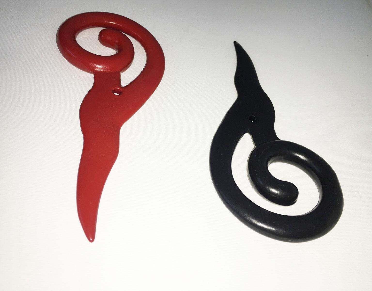 photo vintage Italy 1980 Post Modern Abstract Red Laquered Bronze Sculpture Prospero Rasulo