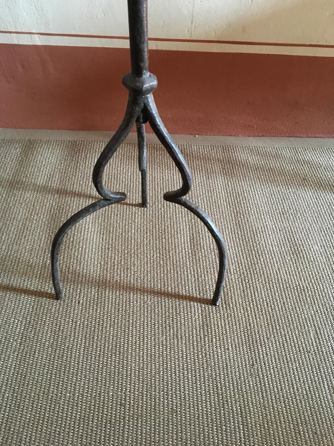 photo furniture Italy 14th Century  Medieval Black Wrought Cast Iron Tripode Pedestal