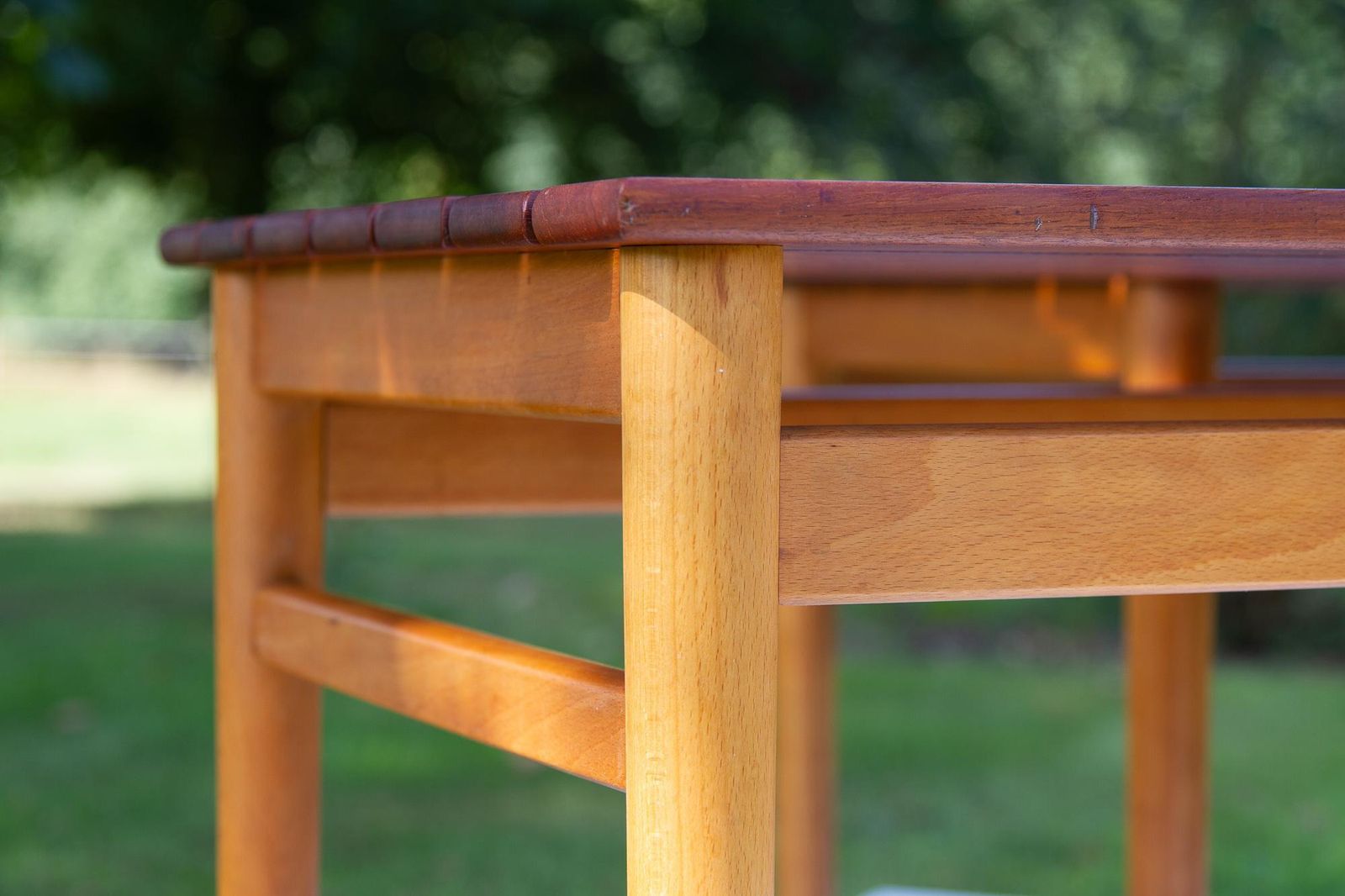 Vintage Danish Teak And Beech Side Tables 1950s, Set Of 2 photo vintage
