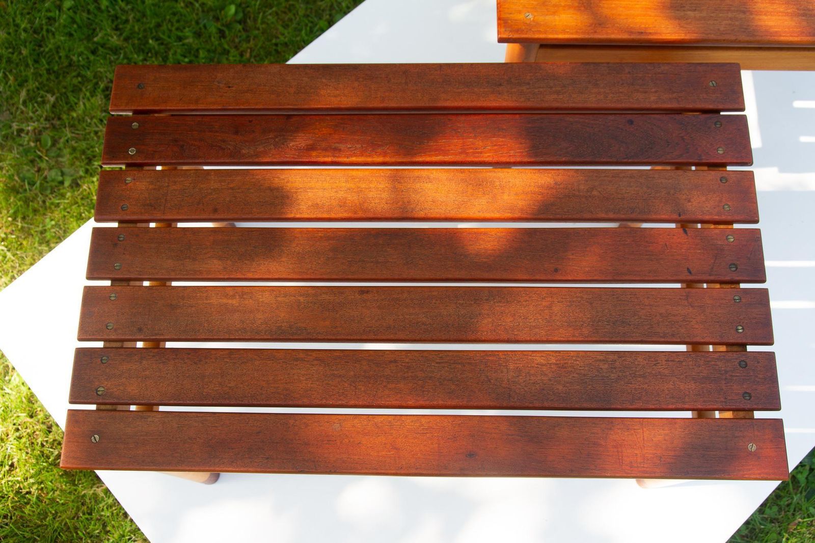 photo furniture Vintage Danish Teak And Beech Side Tables 1950s, Set Of 2