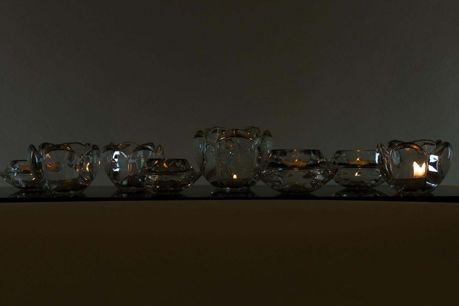 Set Of 8 Holmegaard Glass Candleholders, 1980s photo buy