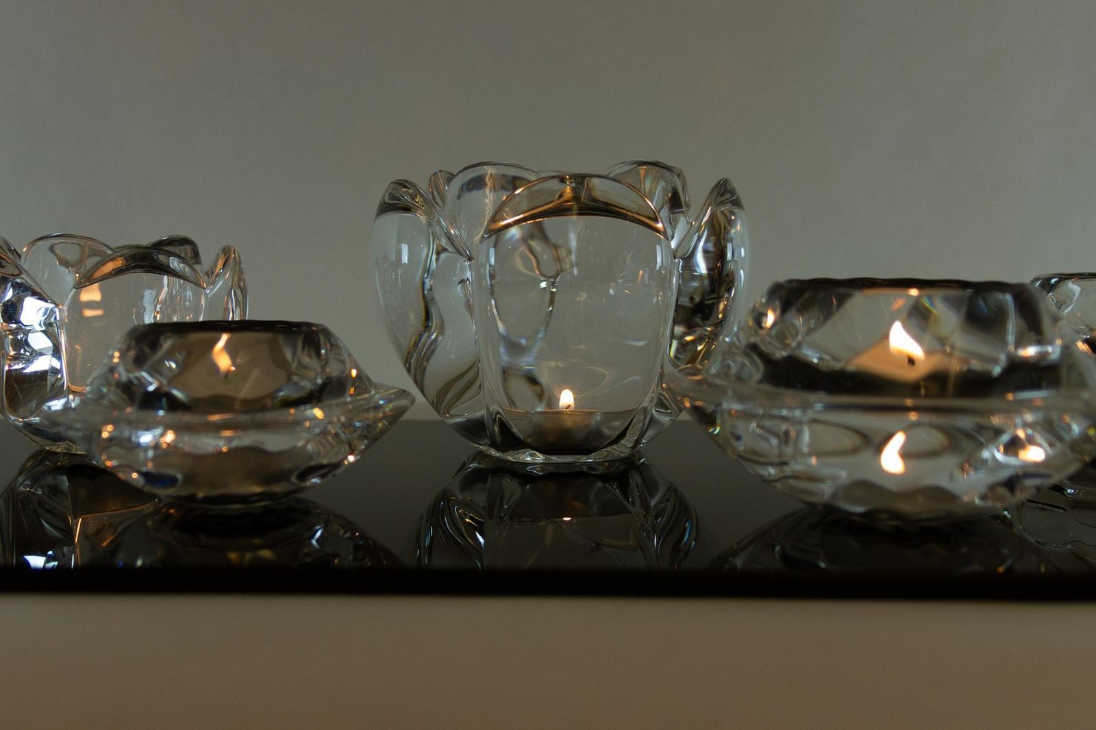photo furniture Set Of 8 Holmegaard Glass Candleholders, 1980s