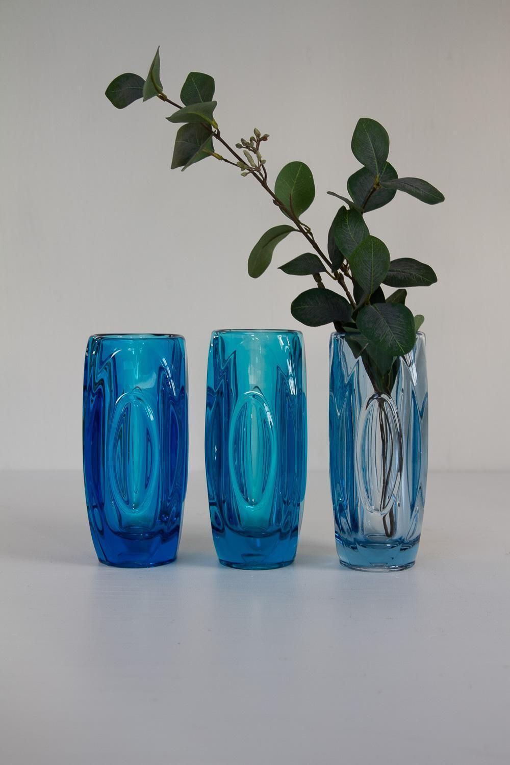 photo buy Mid Century Glass Vases By Rudolf Schrötter For Sklo Union, 1950s. Set Of 3.