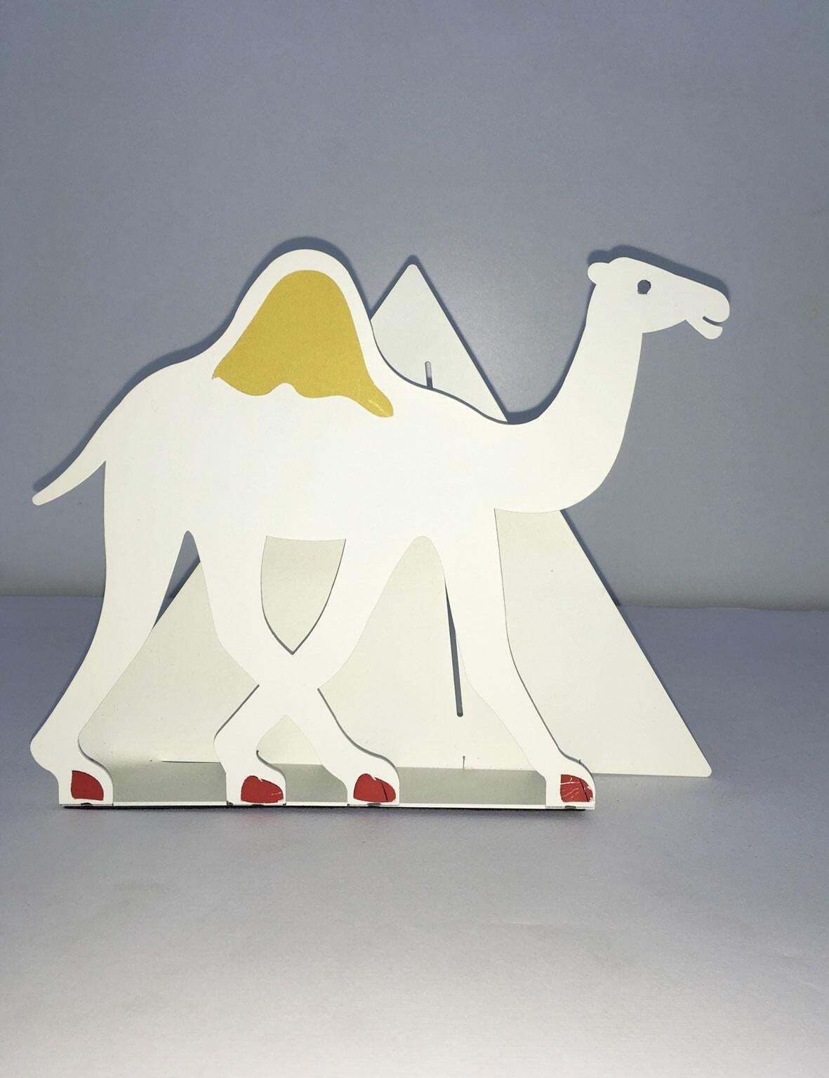 Italy 1980 Bruno Chersicla White Painted Metal Sculpture Egitto photo furniture