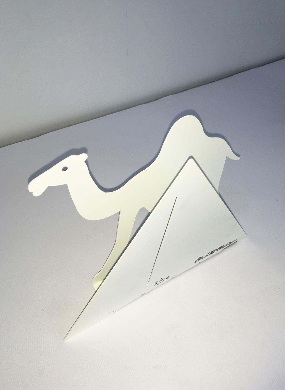 photo furniture Italy 1980 Bruno Chersicla White Painted Metal Sculpture Egitto