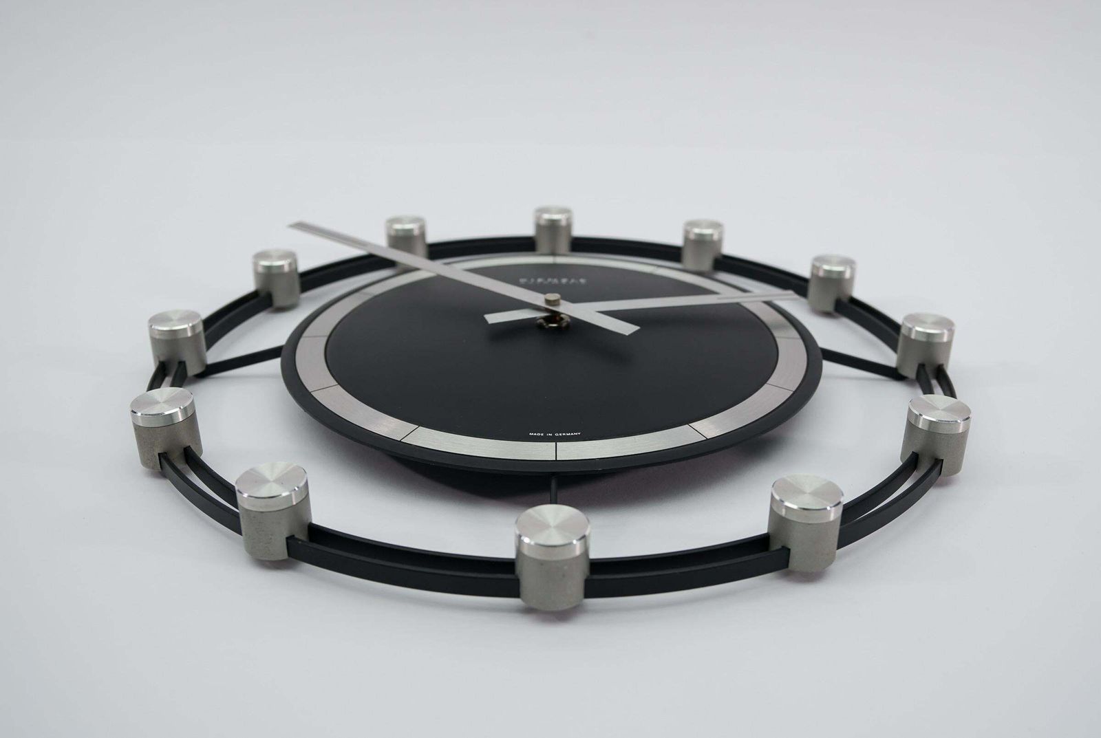 Space Age Sunburst Wall Clock By Kienzle Automatic In Aluminium, 1960s Germany photo for sale