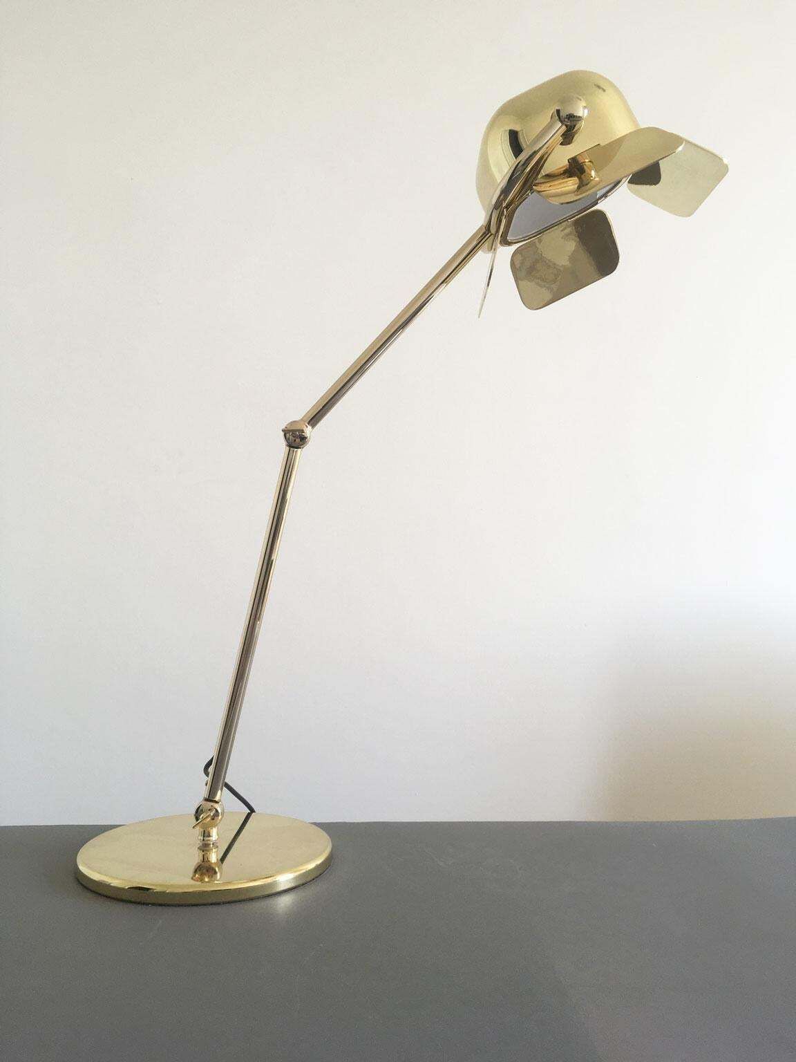 Lighting Italian Design Ghidini 1961 Flamingo Brass Table Lamp photo