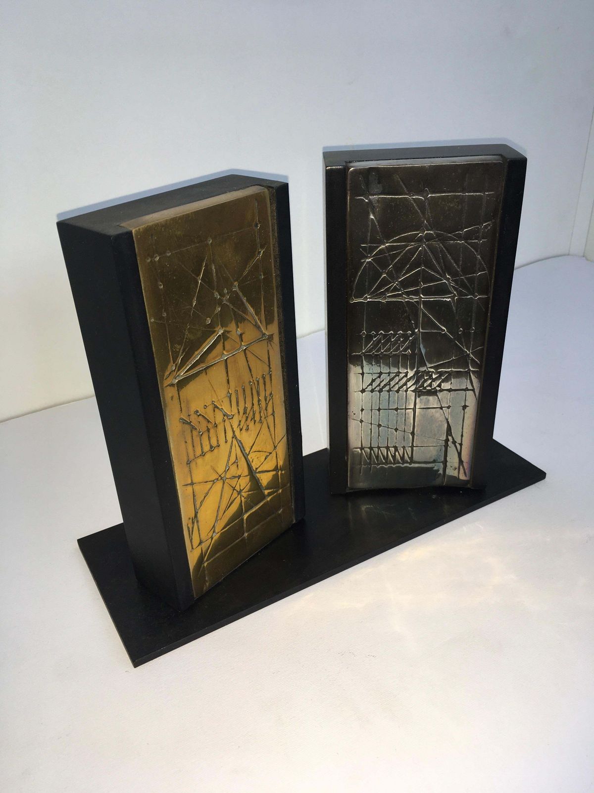 Italy 1980 Bronze Abstract Sculpture Walter Valentini Tavole Panels photo buy