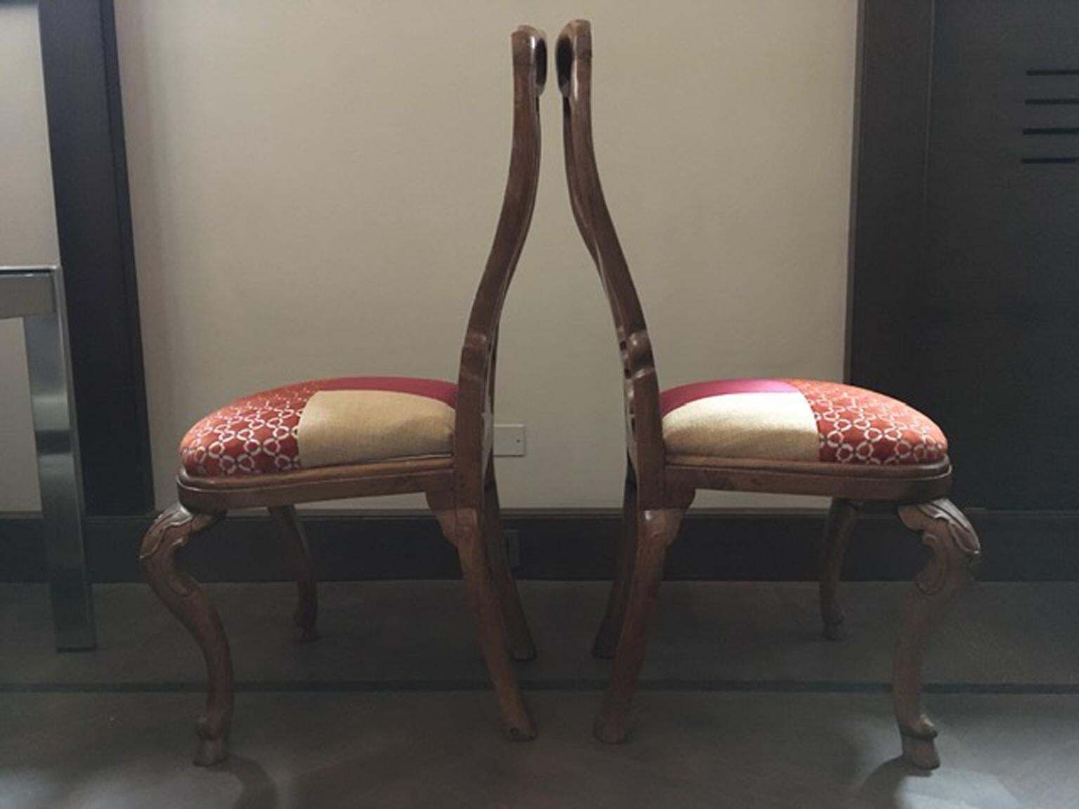 photo furniture Italy Mid 18th Century Wooden Pair Of Dining Chairs Hand Carved