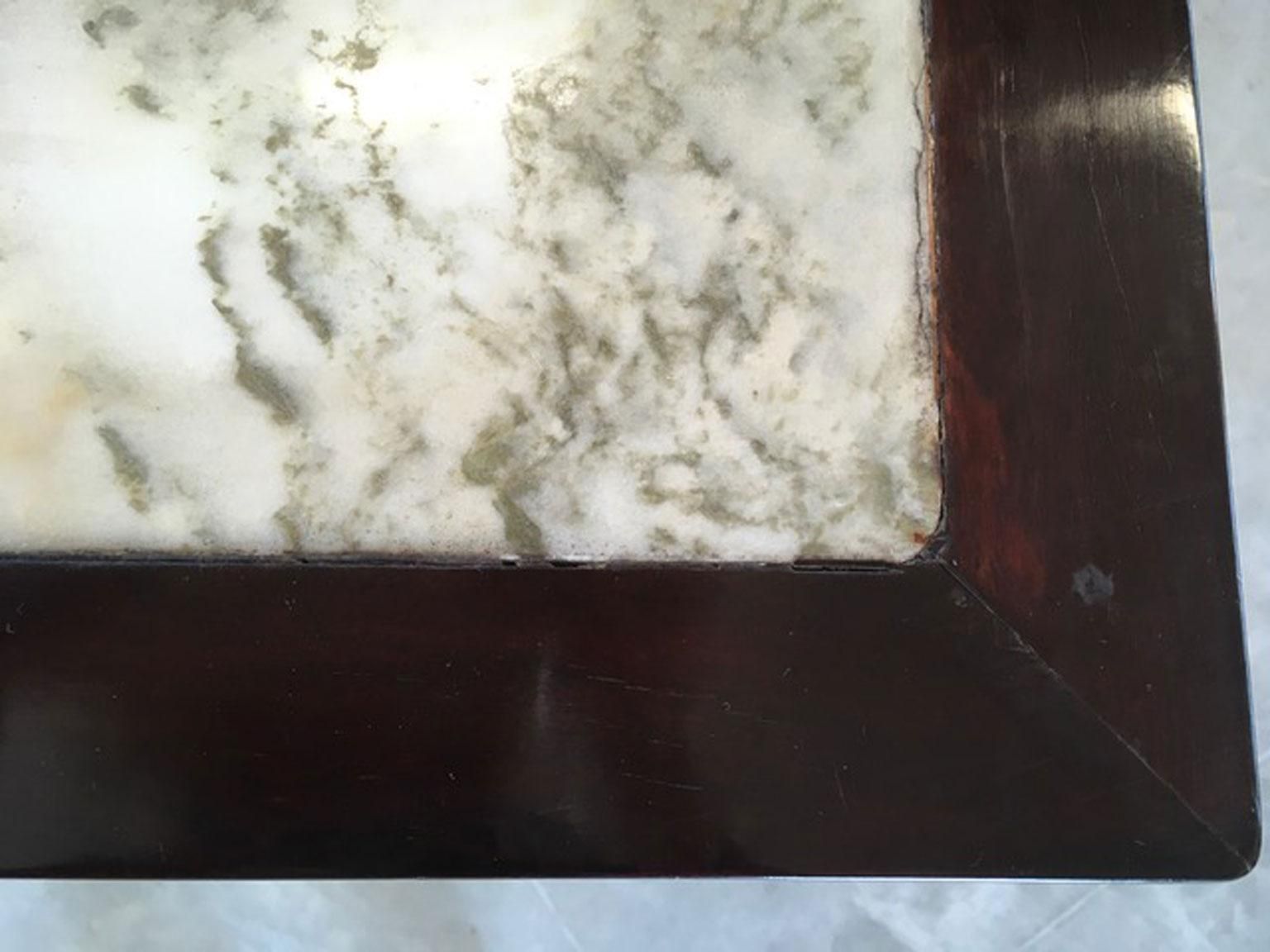 Early 20th Century China Export Elmwood Console With Carrara Marble photo vintage