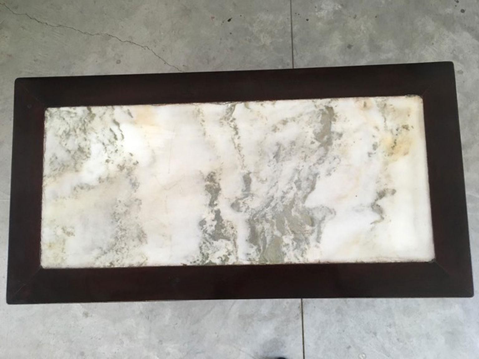 photo vinterior Early 20th Century China Export Elmwood Console With Carrara Marble
