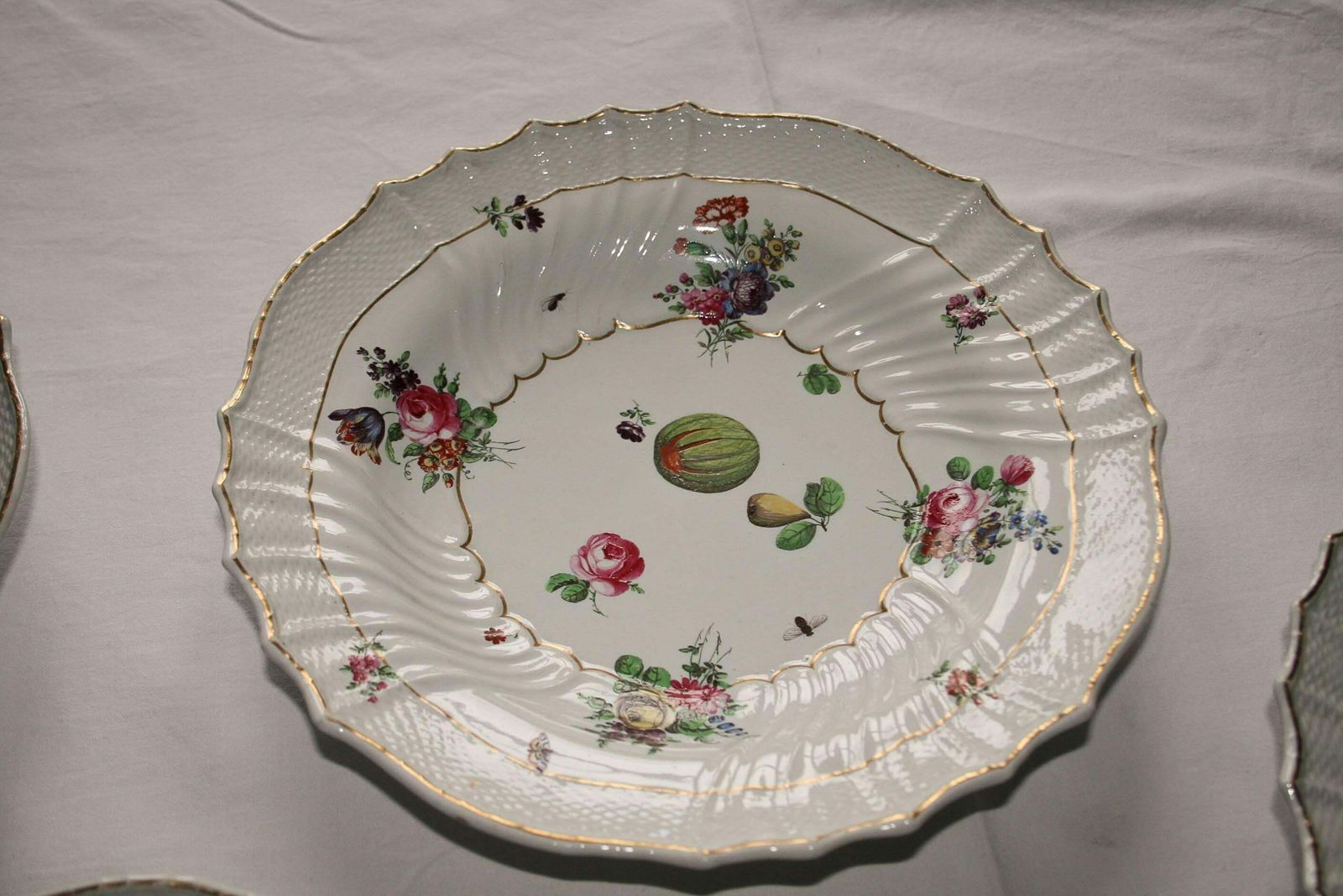 Italy Richard Ginori Mid 18th Century Porcelain Set 8 Dishes Floral Design photo for sale
