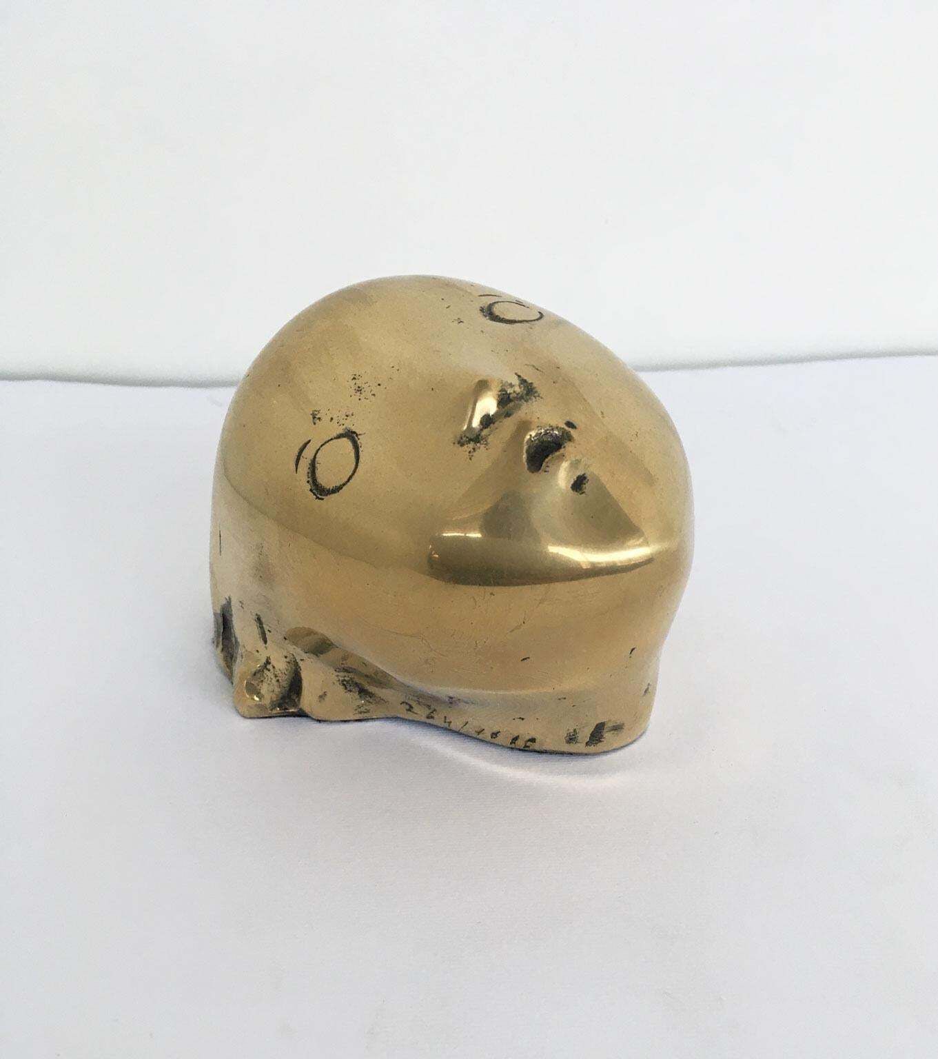 1980 Italy Bronze Abstract Sculpture Piero Perin Testa Head photo for sale