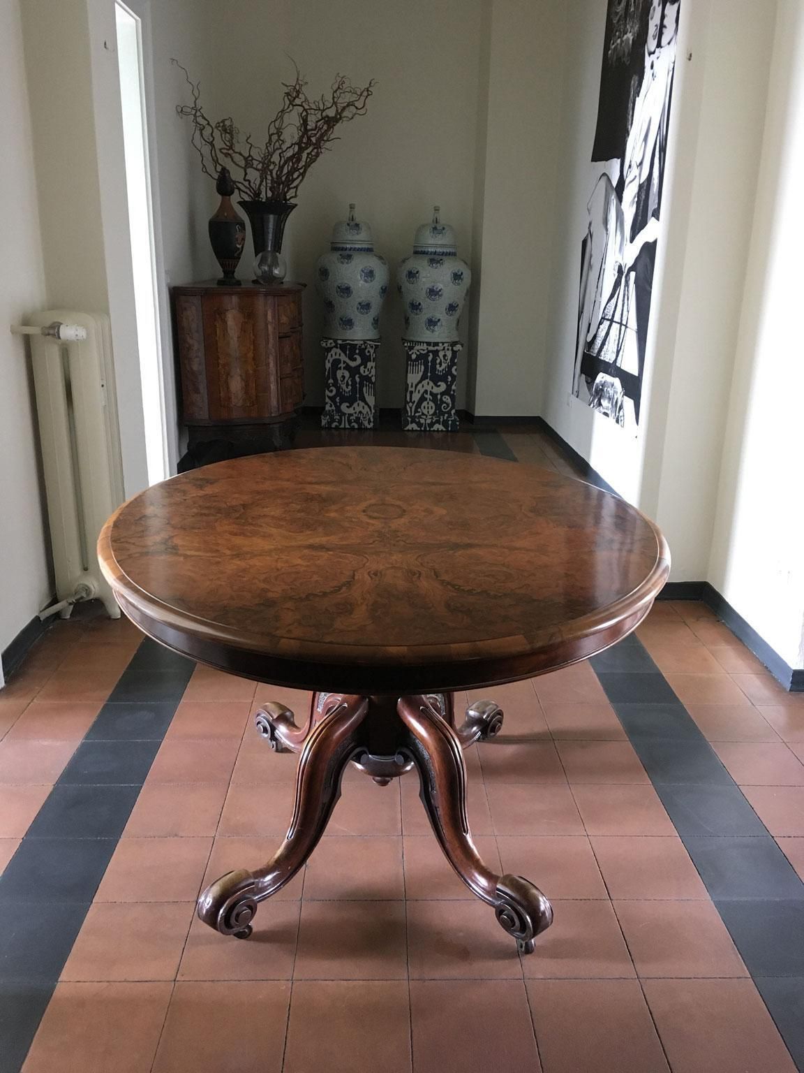 London 1850 Post Modern Victoria Design Oval Walnut Tilt Top Table By Filmer photo furniture
