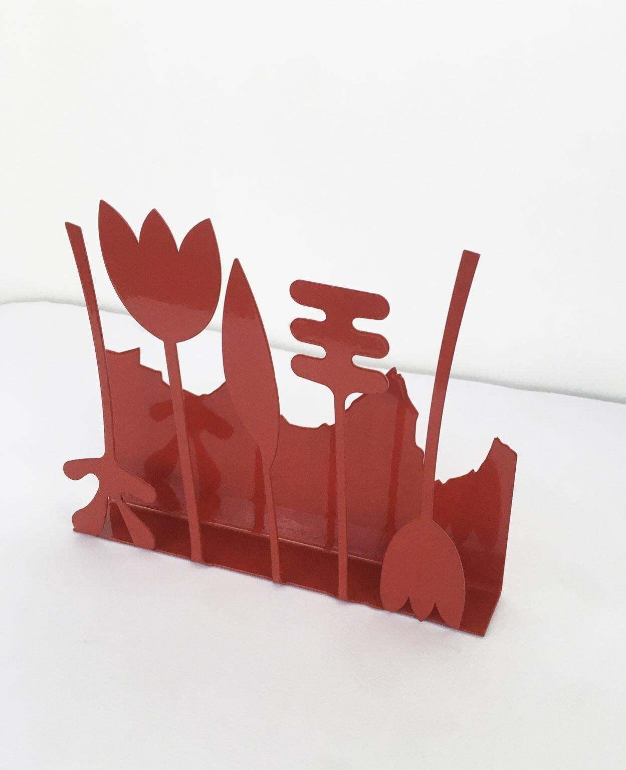 Italy 1980 Annamaria Gelmi Metal Painted Red Sculpture Piccolo Eden photo 858.0