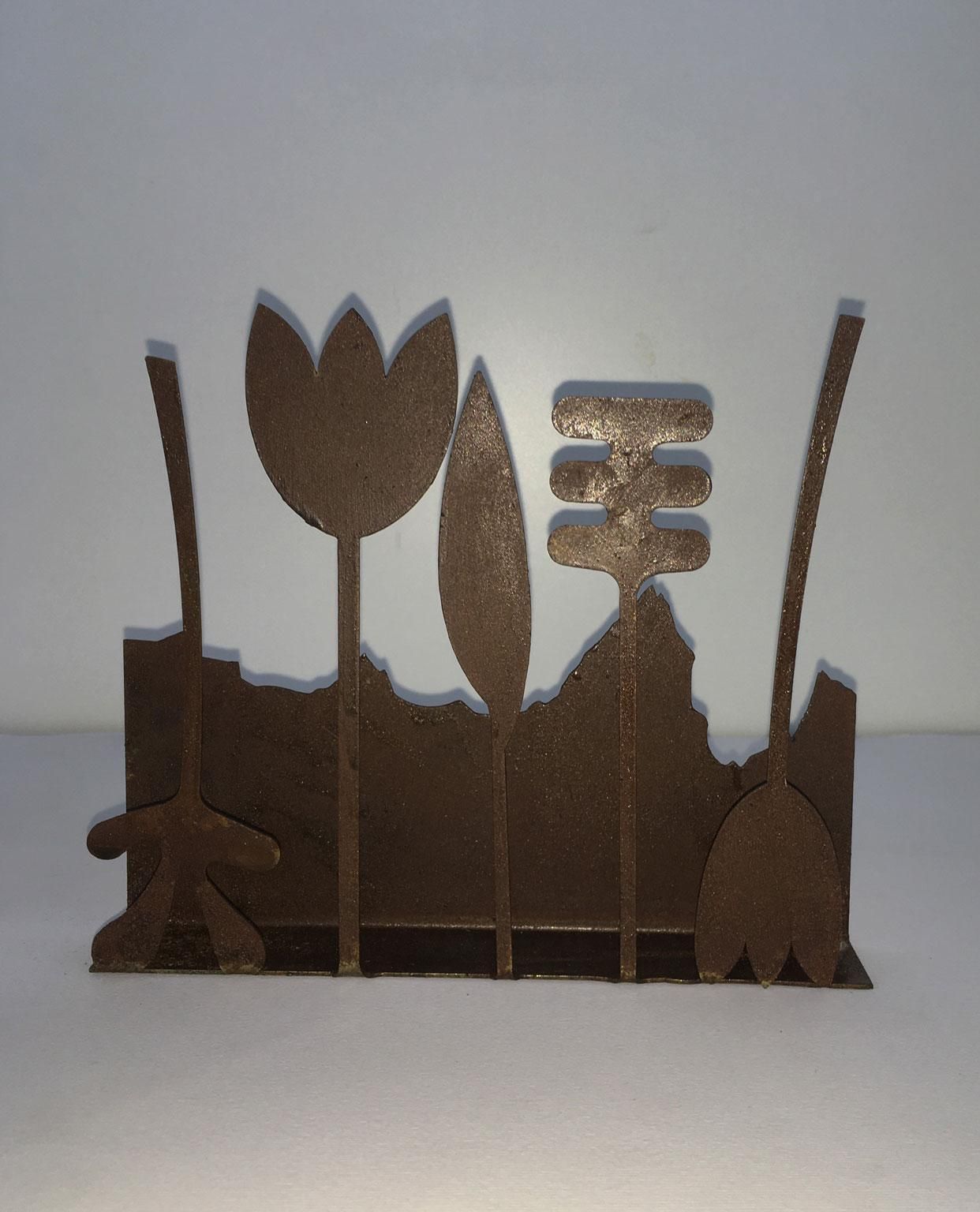 photo vinterior Italy 1980 Annamaria Gelmi Metal Painted Red Sculpture Piccolo Eden