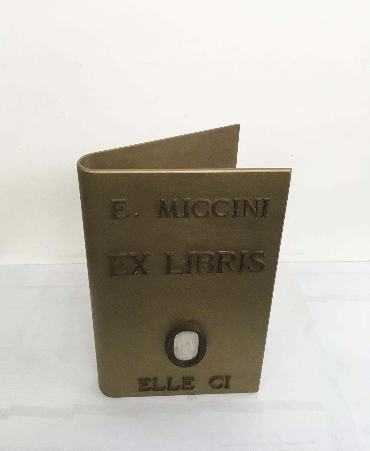 1970 Italy Aluminun Abstract Sculpture Eugenio Miccini Ex Libris photo for sale