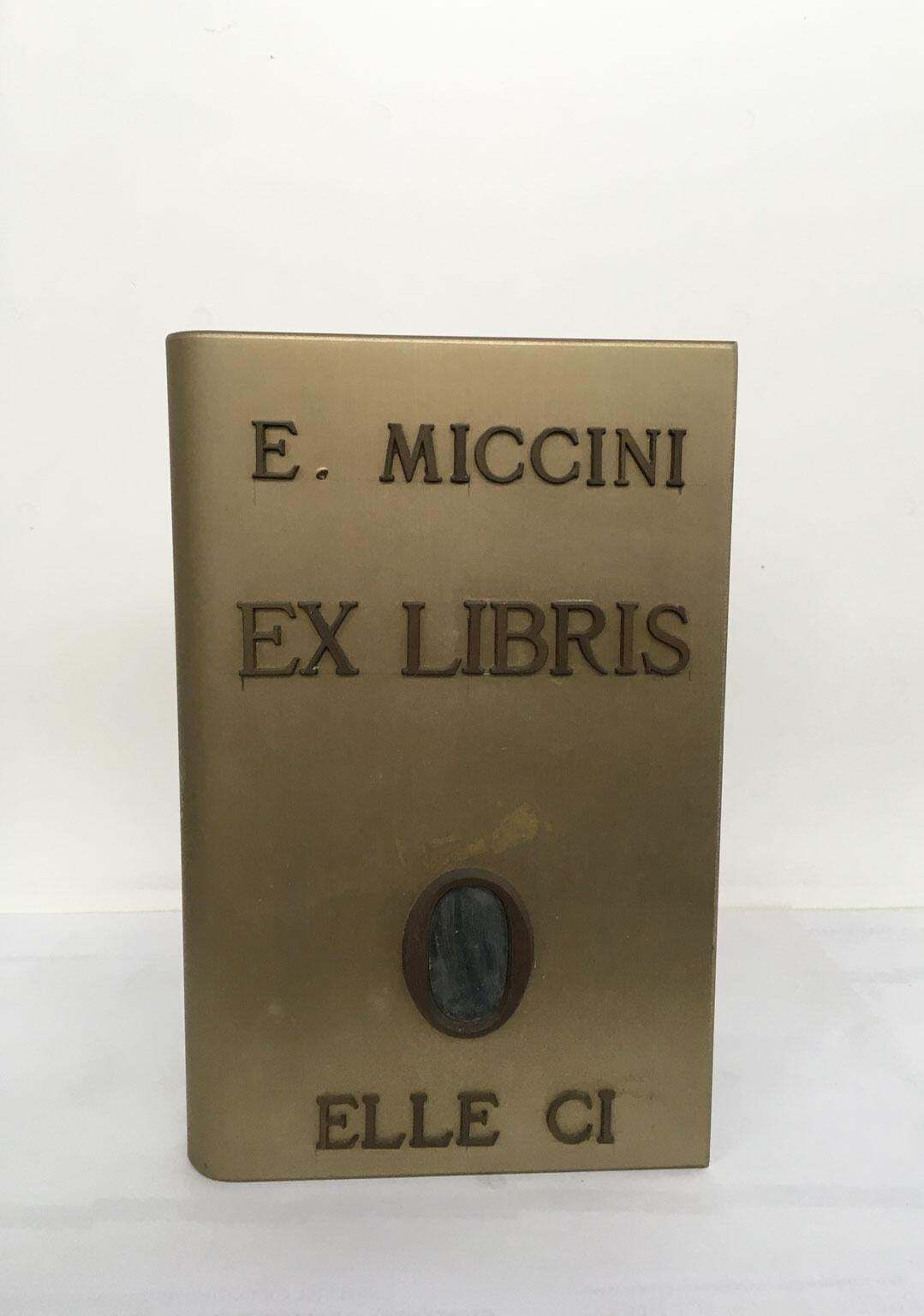 Art 1970 Italy Aluminun Abstract Sculpture Eugenio Miccini Ex Libris photo