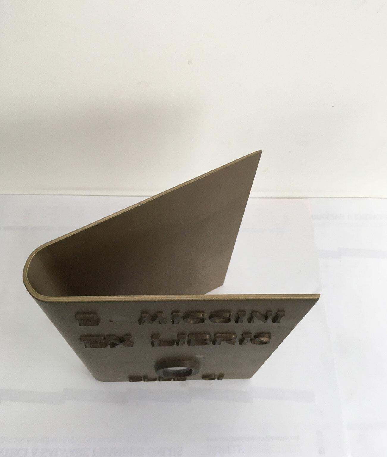 photo vinterior 1970 Italy Aluminun Abstract Sculpture Eugenio Miccini Ex Libris