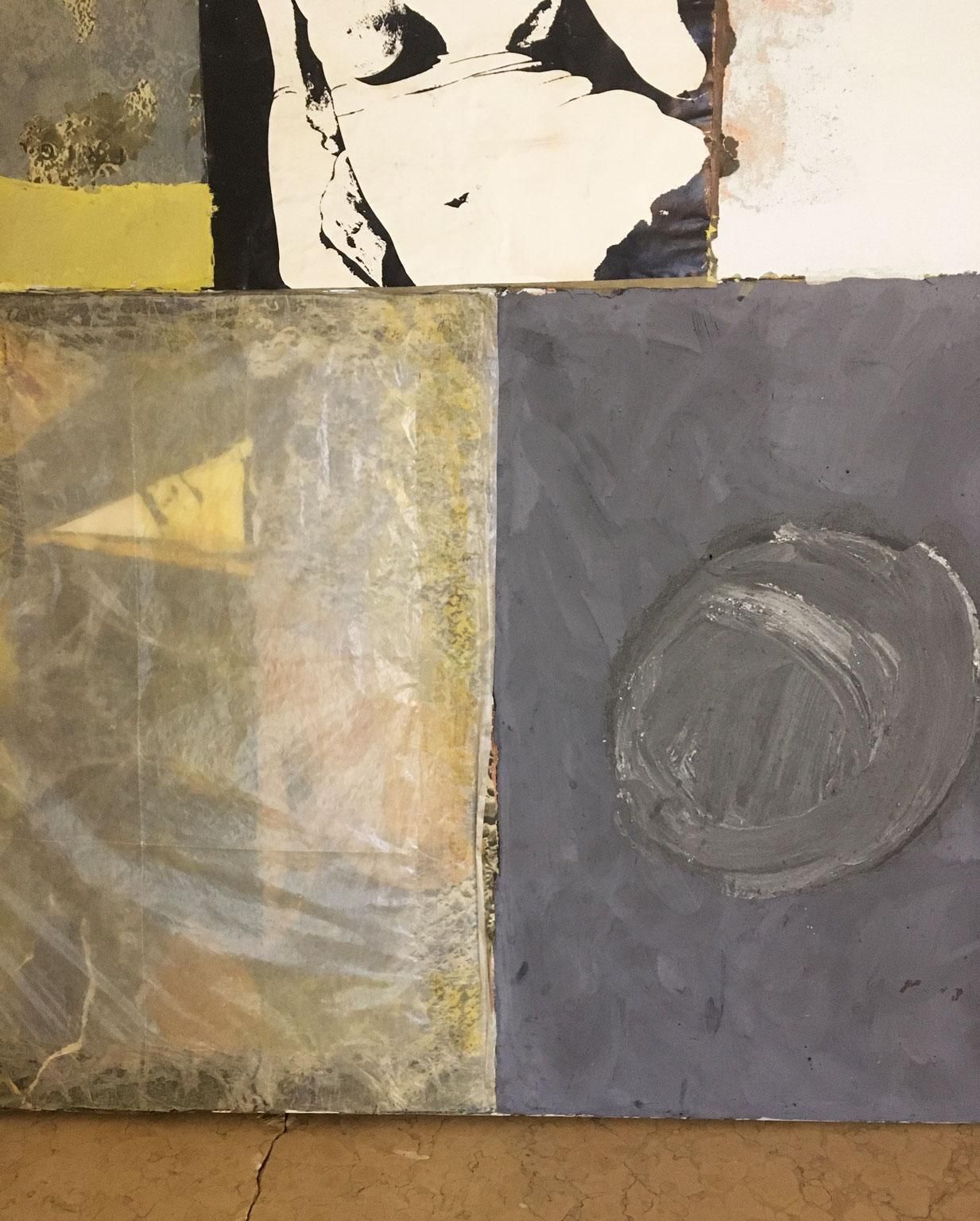 photo for sale 1960 Italy Abstract Painting On Canvas And Mix Media Collage By Ermete Lancini