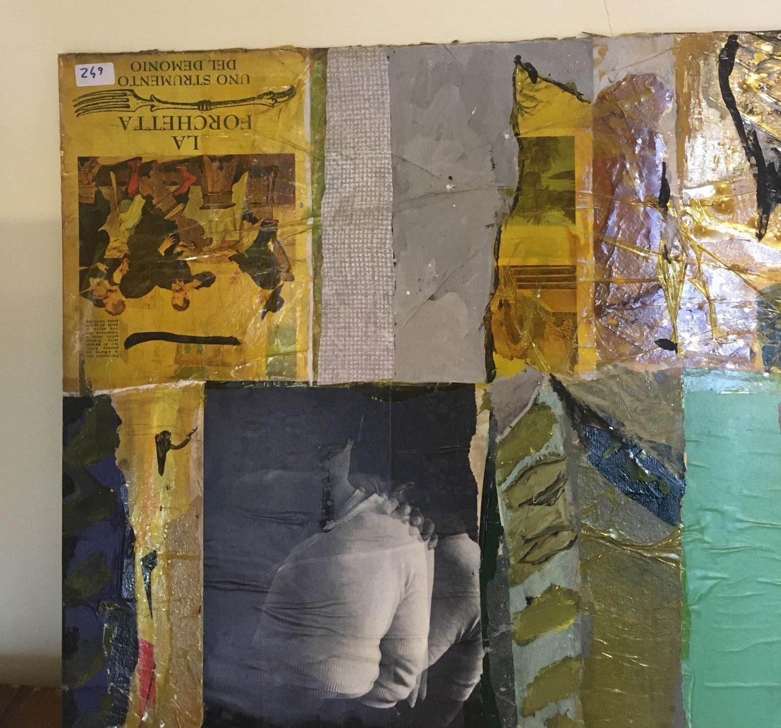 photo furniture 1965 Italy Abstract Painting And Paper Collage By Ermete Lancini