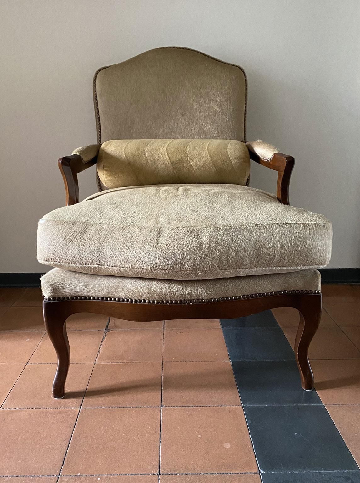 1990 Italy Postmodern Blond Cow Leather Armachair photo vinterior