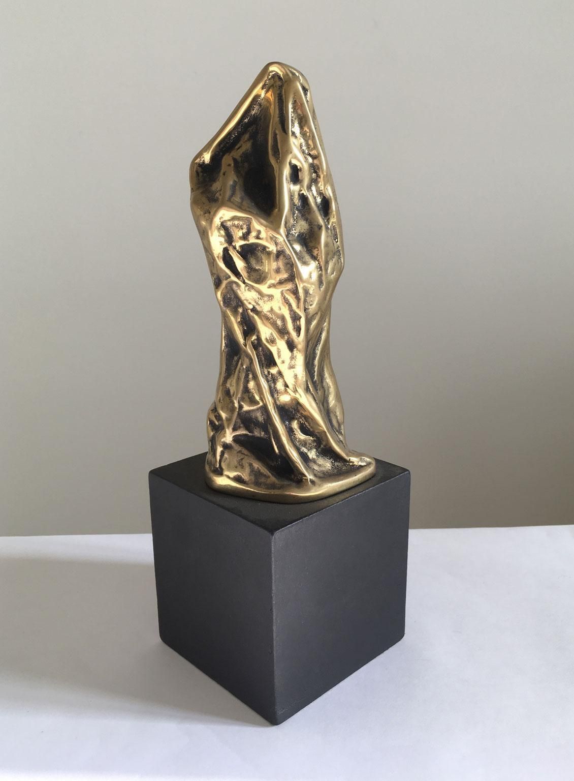 photo for sale 1980 Italy Post Modern Cristina Roncati Bronze Abstract Sculpture Donna Velata