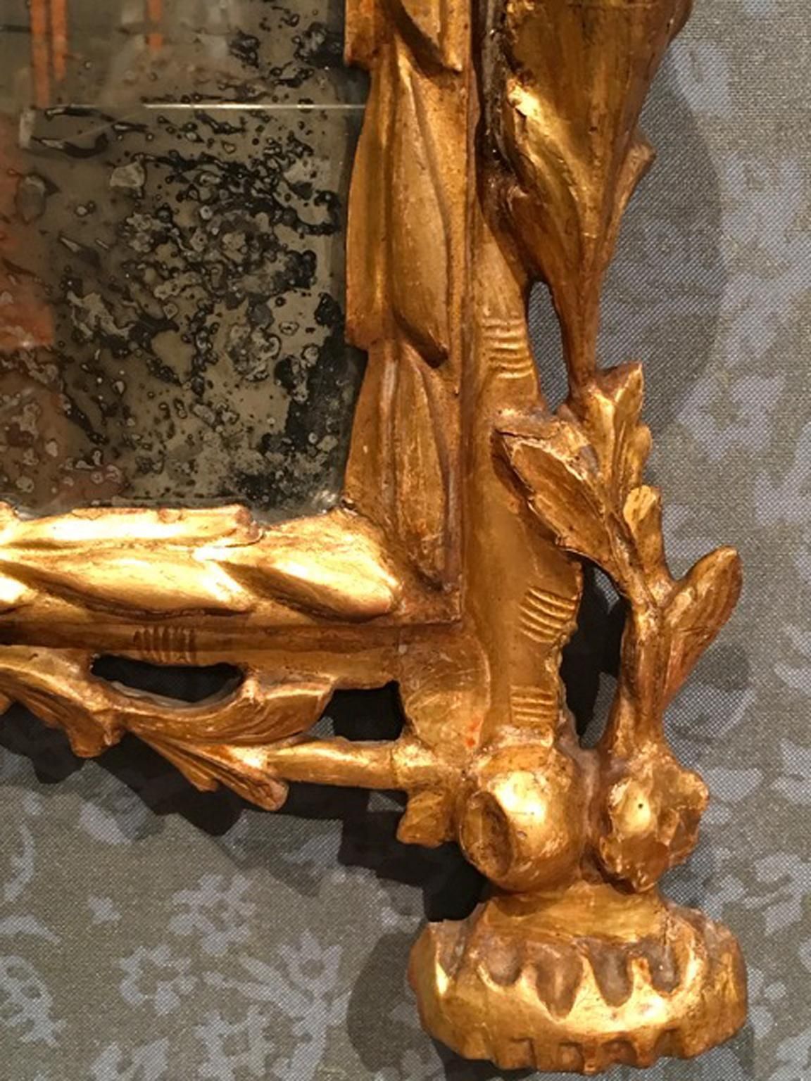 23796.0 Venice Late 18th Century Baroque Golden Wood Mirror photo