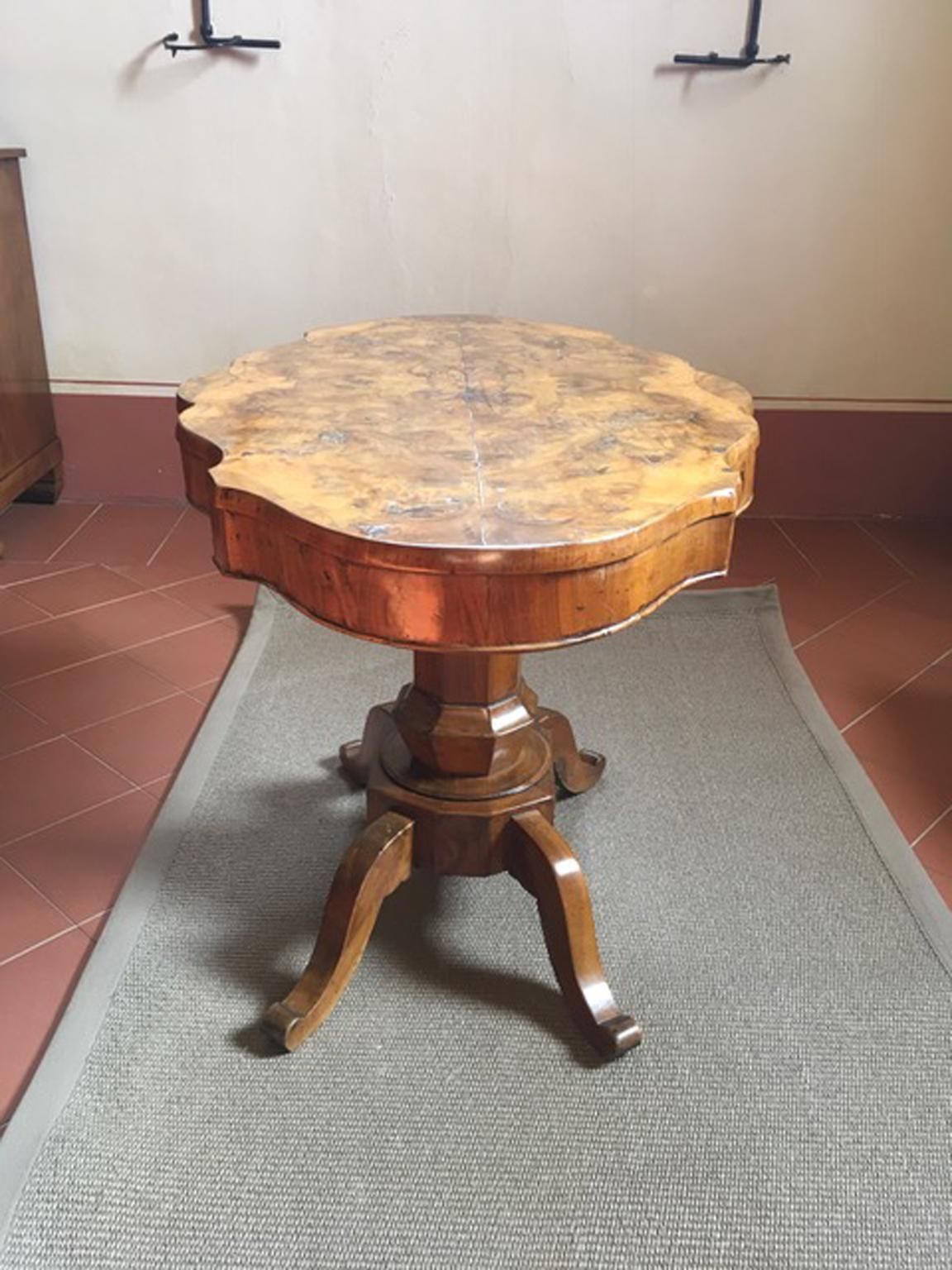 4674.0 Italy 18th Century Regency Walnut Briar Root Oval Table photo