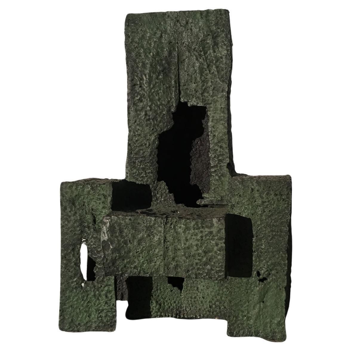 1985 Italy Cast Iron Abstract Sculpture By Urano Palma Cast Iron Throne