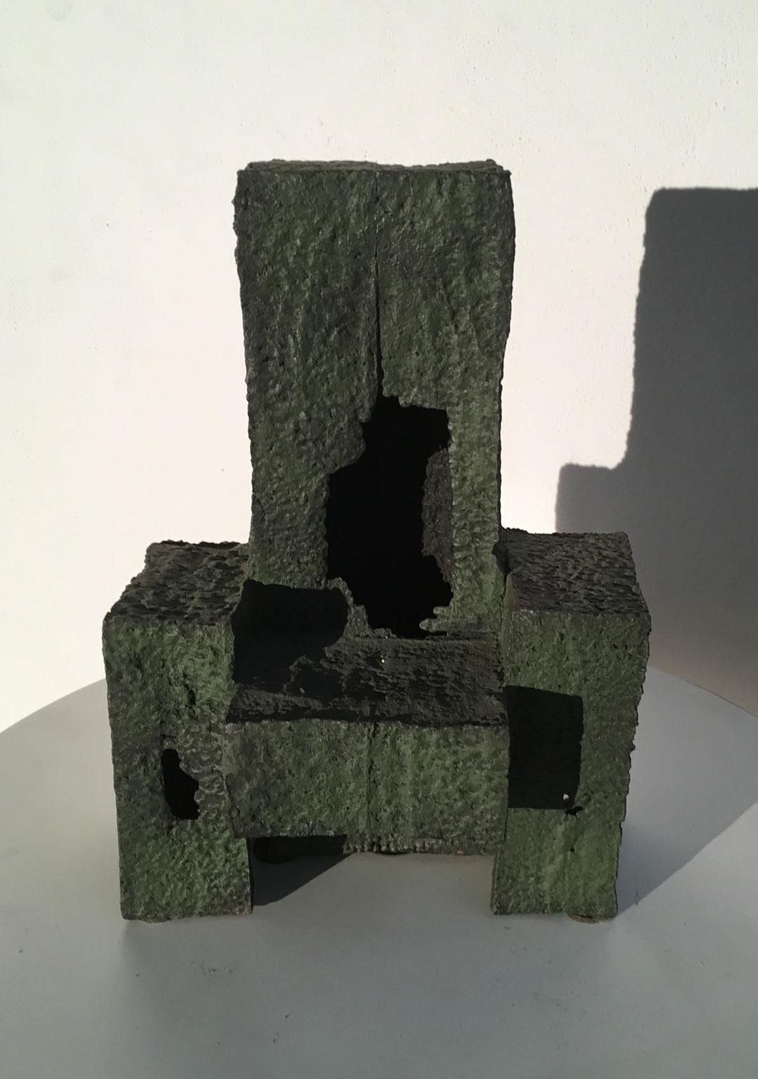 photo vinterior 1985 Italy Cast Iron Abstract Sculpture By Urano Palma Cast Iron Throne