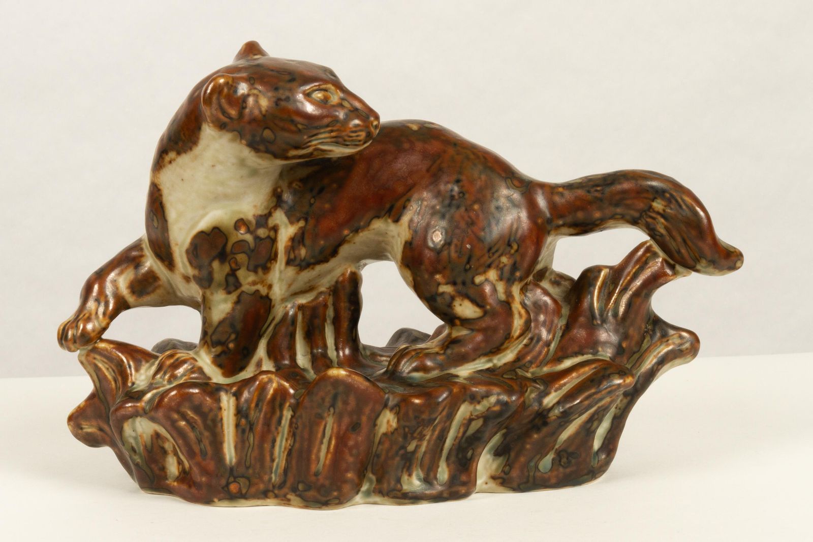 Danish Stoneware Stoat Figurine By Knud Kyhn For Royal Copenhagen, 1970s photo Home Decor