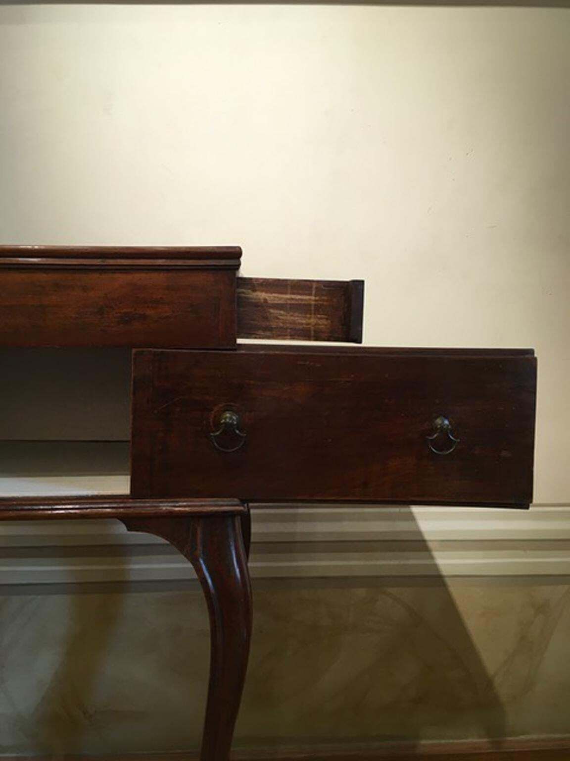 Italy 18th Century Louis XV Walnut Side Table Gueridon With Drawings photo vinterior