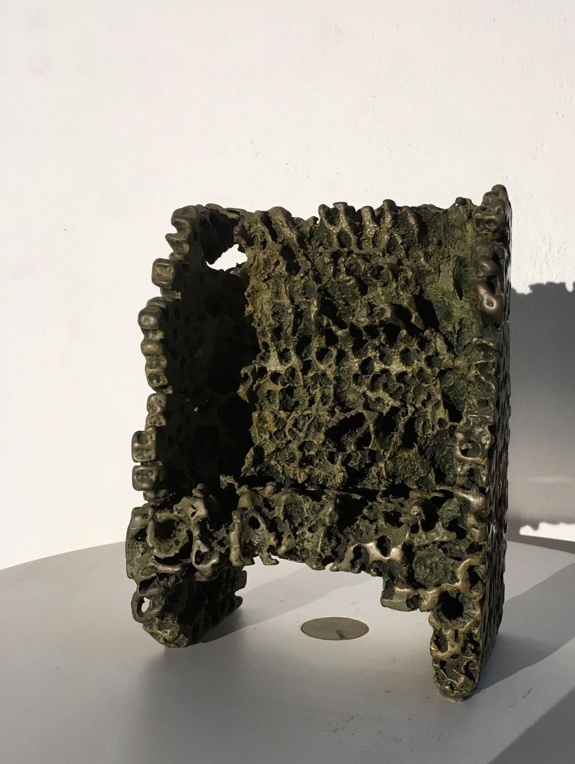 1985 Italy Bronze Abstract Sculpture By Urano Palma Trono Bronzo Bronze Throne photo for sale