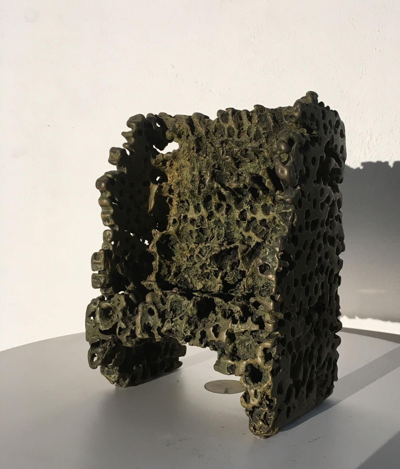 1985 Italy Bronze Abstract Sculpture By Urano Palma Trono Bronzo Bronze Throne photo Art