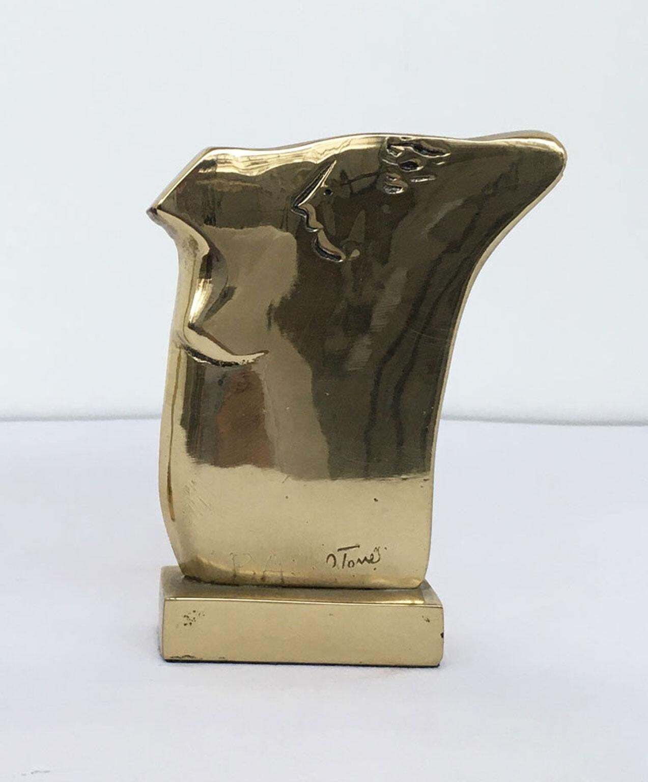 1980 Italy Post Modern Bronze Abstract Sculpture Ottorino Tonelli Eva photo for sale