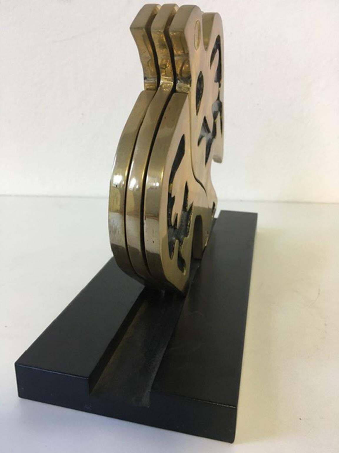 1980 Italy Post Modern Abstract Kinetic Bronze Sculpture The Dove Colomba photo vintage