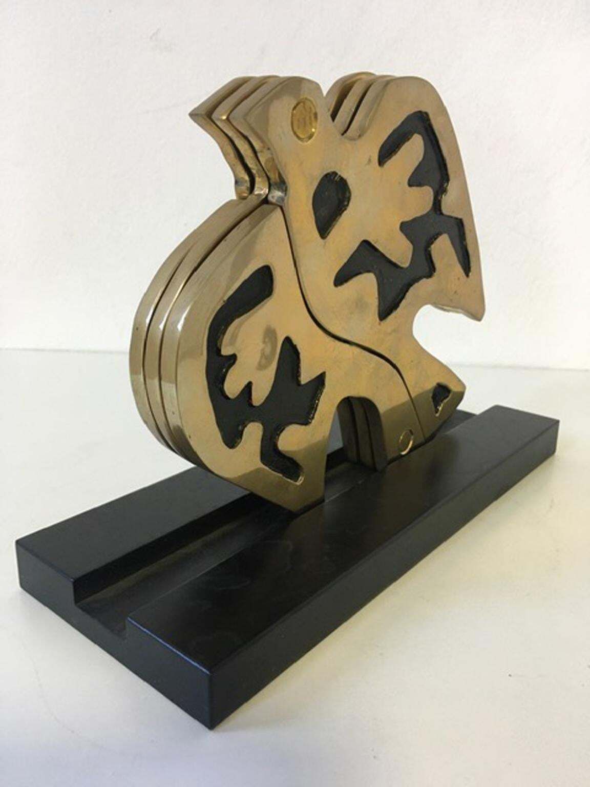 photo furniture 1980 Italy Post Modern Abstract Kinetic Bronze Sculpture The Dove Colomba